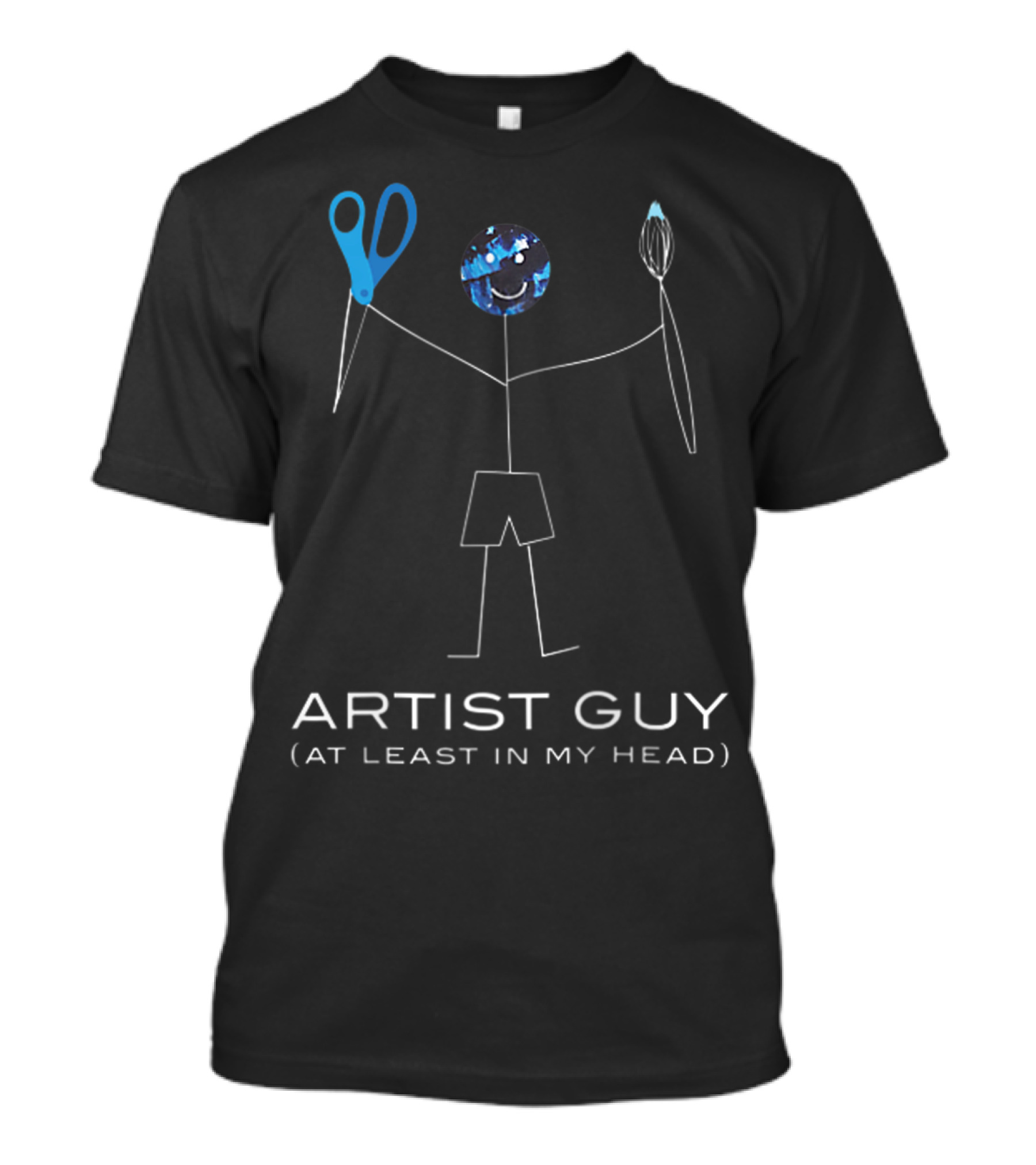 Artist Guy At Least In My Head Funny Mens Artist Art Painting Sewing T-Shirt