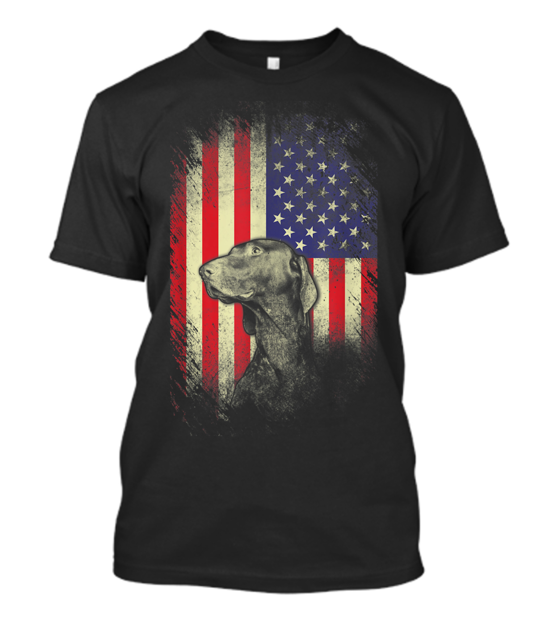 German Shorthaired Pointer American Flag USA Dog T-Shirt