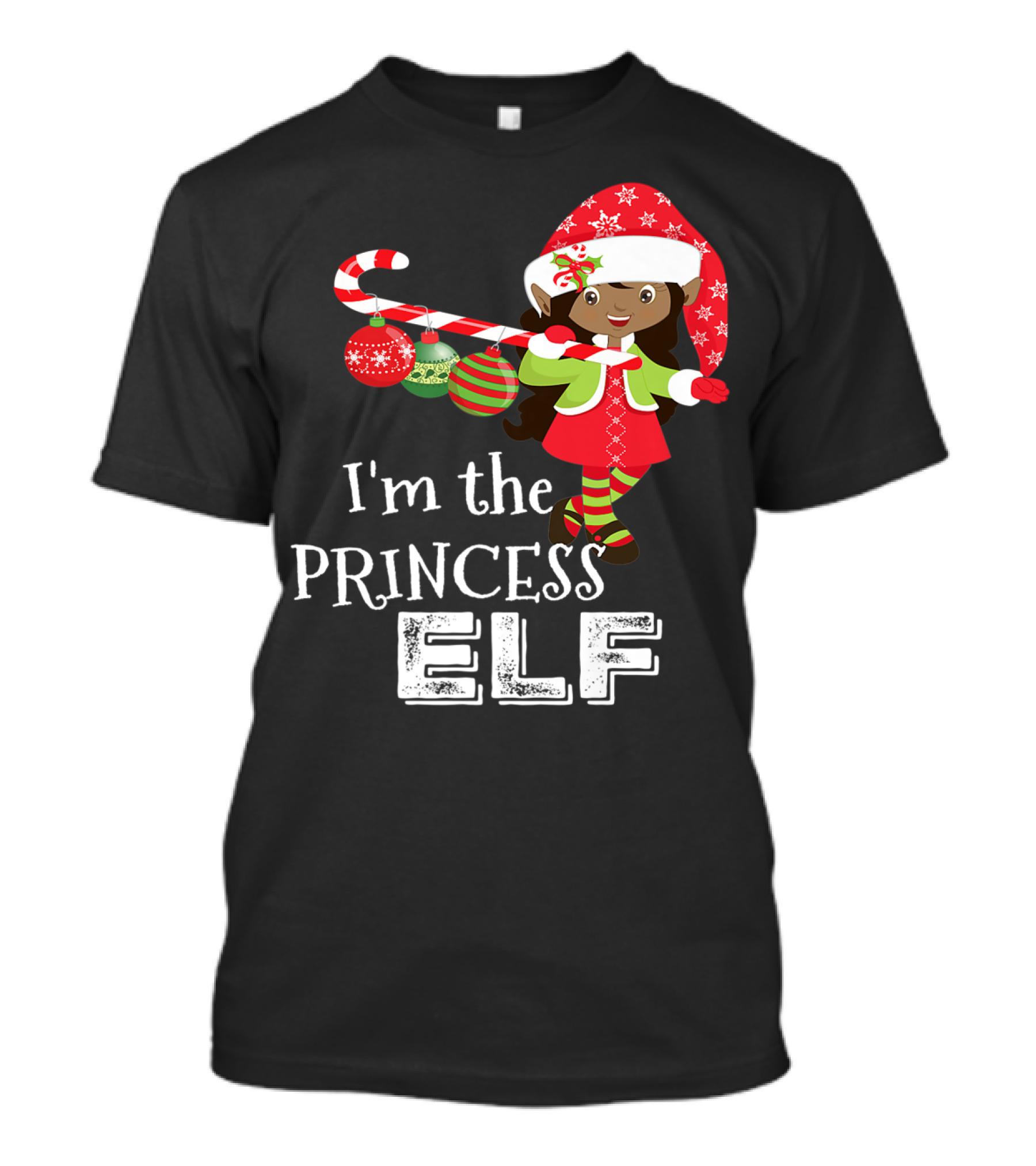 I'm The Princess Elf Christmas Candy Cane Ornaments T-Shirt