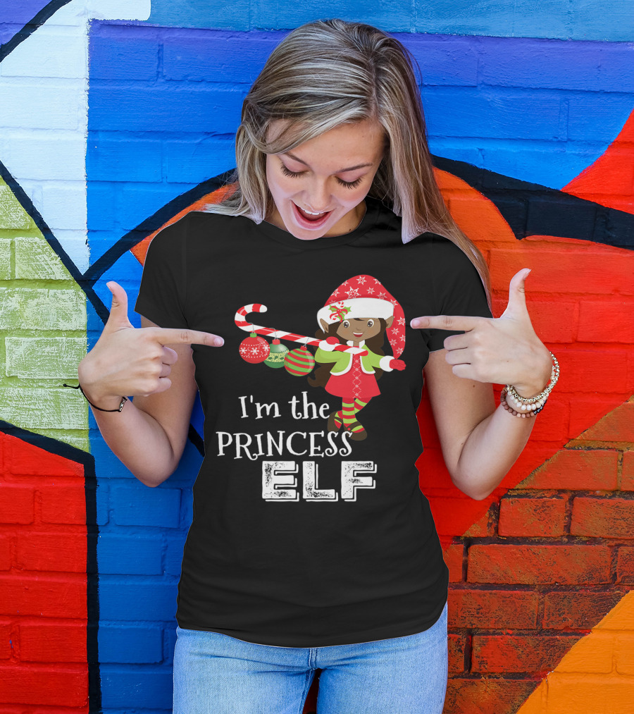 I'm The Princess Elf Christmas Candy Cane Ornaments T-Shirt