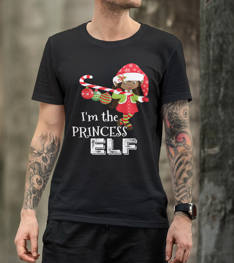 I'm The Princess Elf Christmas Candy Cane Ornaments T-Shirt