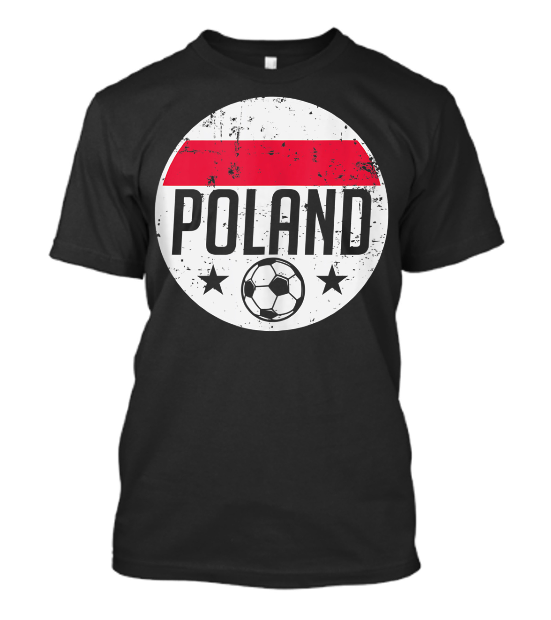 Poland Soccer Football Team Flag Grunge Style Supporter Circle T-Shirt