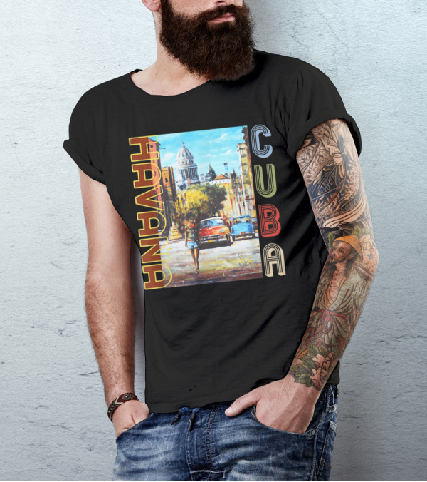 HAVANA CUBA VINTAGE STREET ART SCENE T-Shirt