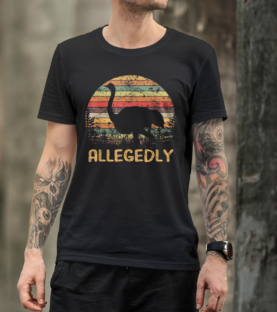 Allegedly Ostrich Sunset Silhouette Stripe T-Shirt