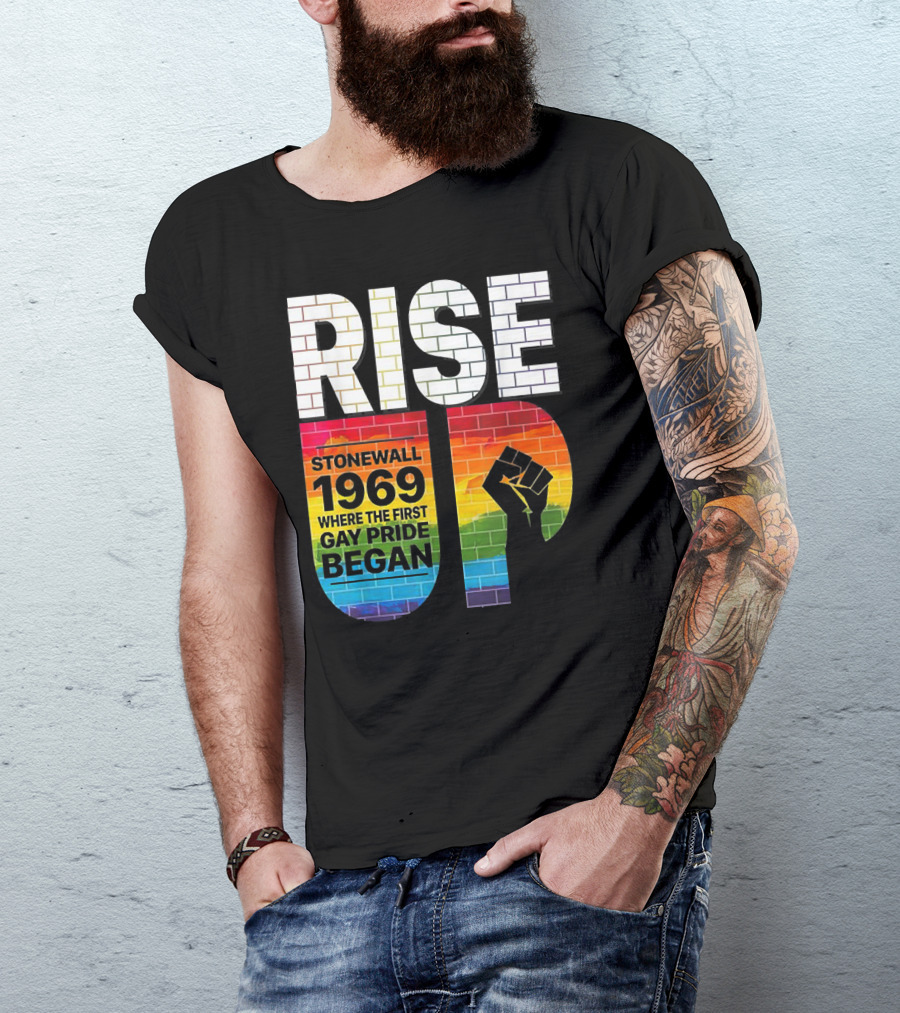 RISE UP Stonewall 1969 Where The First Gay Pride Began 50th NYC T-Shirt