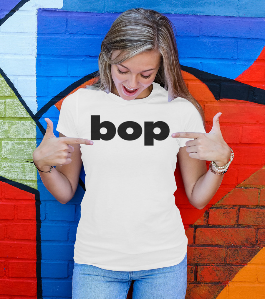 Bop T Black Minimalist Text T-Shirt