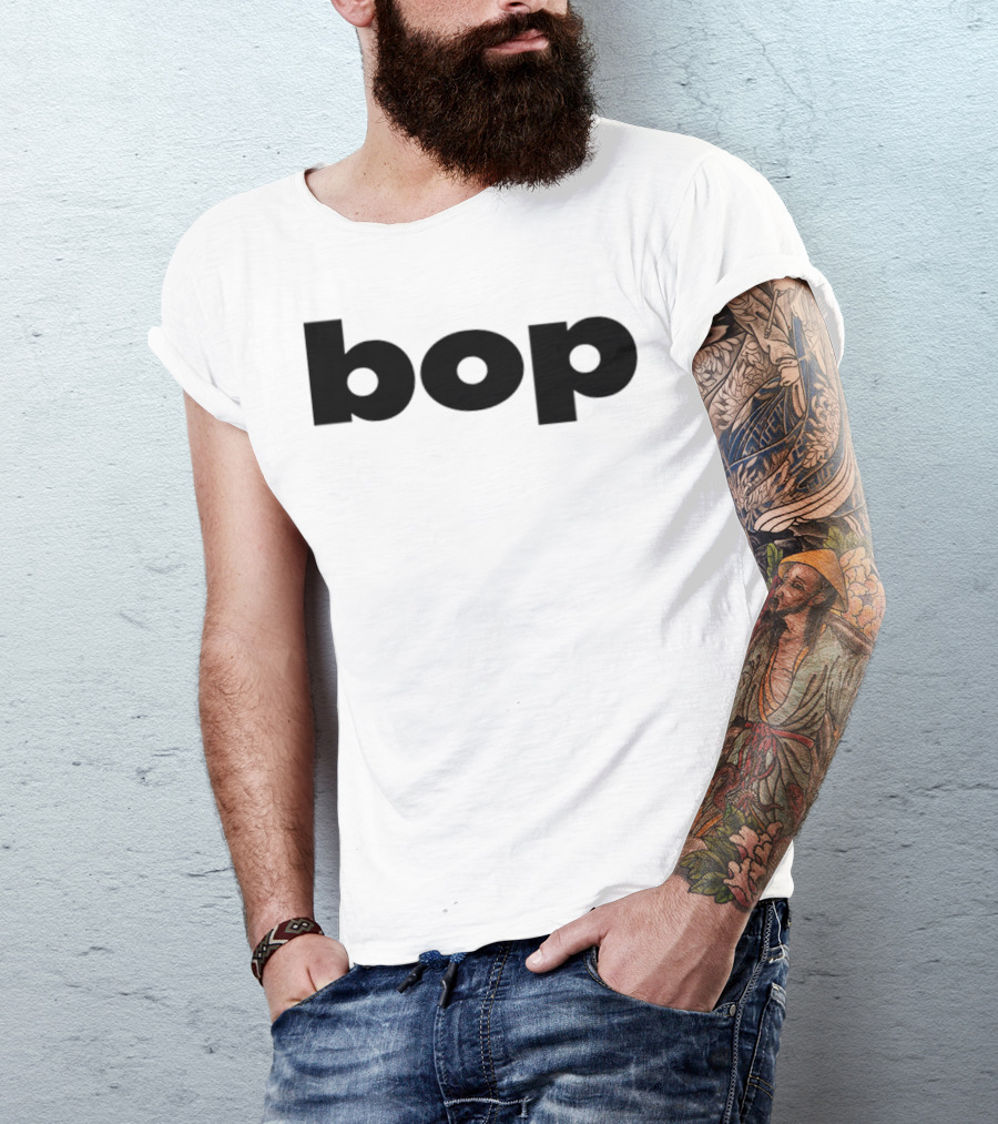 Bop T Black Minimalist Text T-Shirt