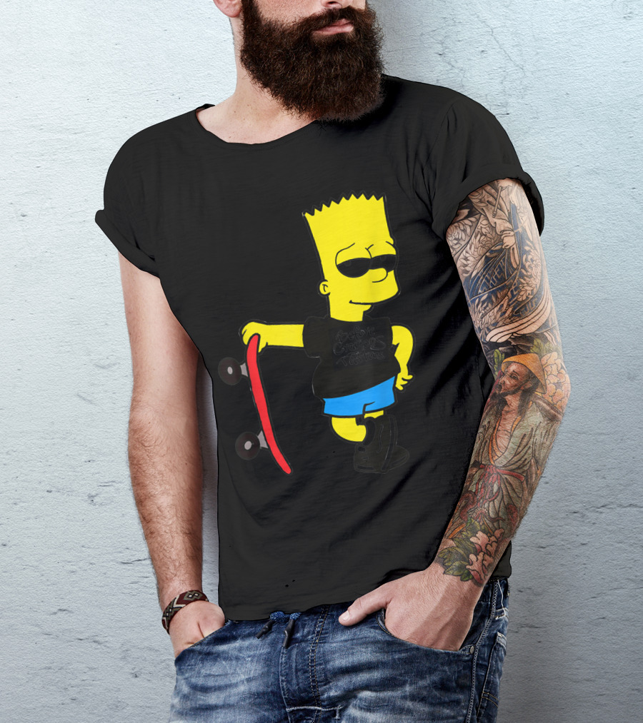 Bsbct Before Crayons Tattoos Bart Skateboard T-Shirt