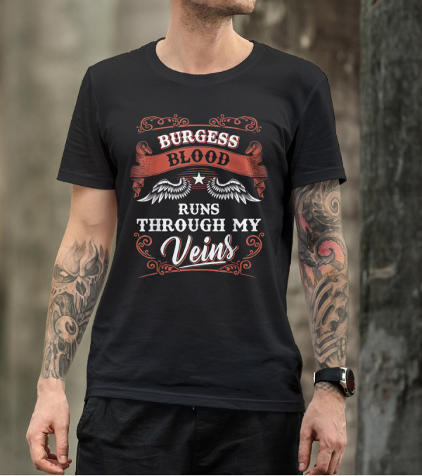 Burgess Blood Runs Through My Veins Winged Star 1K2s T-Shirt