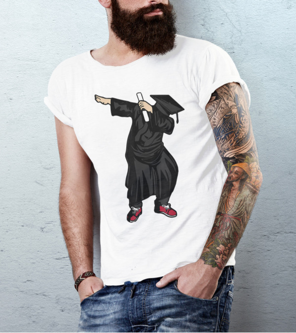 Dabbing Graduate Dance With Grad Hat And Diploma T-Shirt