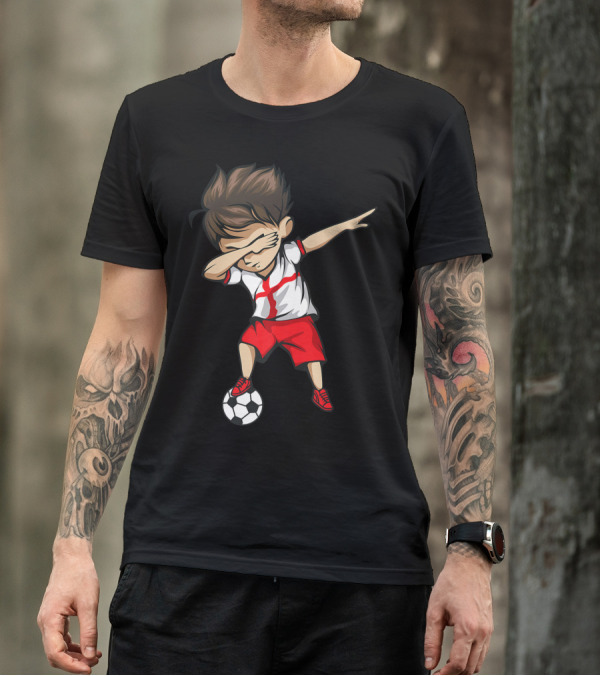 Dabbing Soccer Boy England Jersey English Football T-Shirt