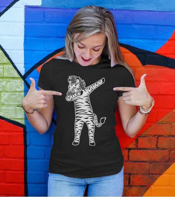 Dabbing Zebra Cool Dancing Equids Fun T-Shirt