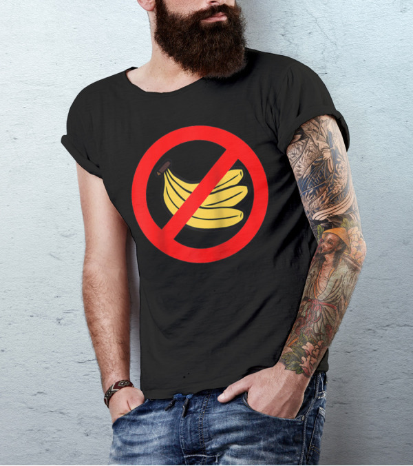 No Bananas Allowed Warning Sign Funny Banana Hater Boat T-Shirt