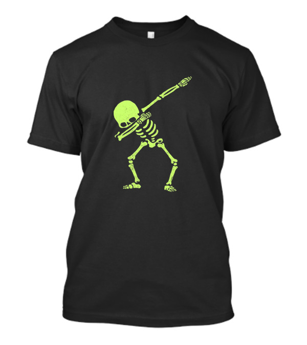 Dabbing Skeleton Hip Hop Skull Glow Not Glow Dark T-Shirt