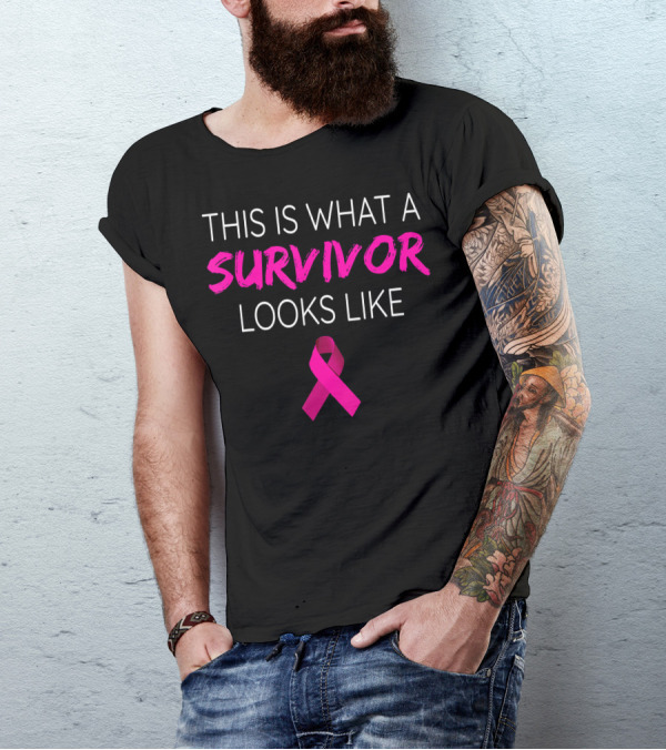 This Is What A Survivor Looks Like Breast Cancer Awareness Pink T-Shirt