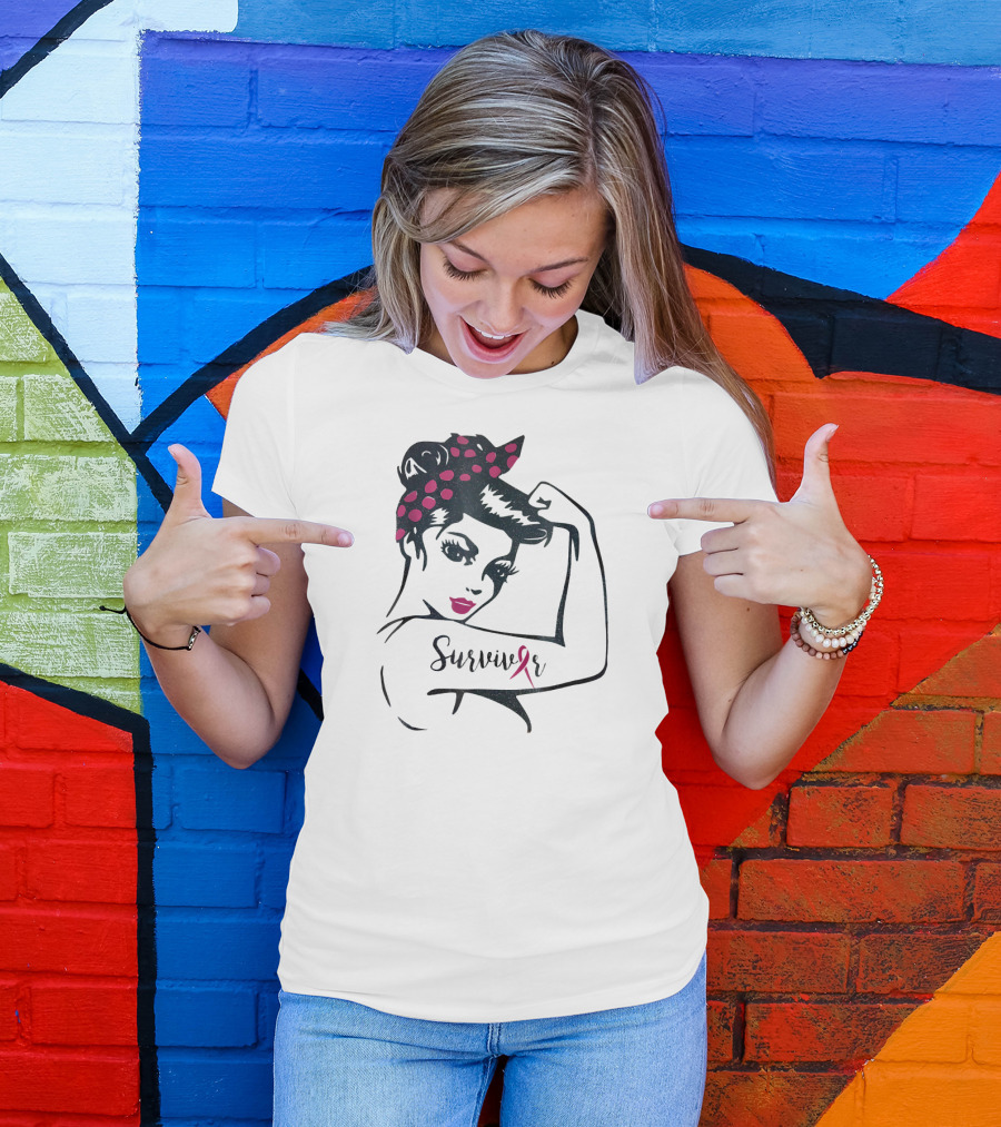 Rosie The Riveter Breast Cancer Survivor We Can Cure It Survivor T-Shirt