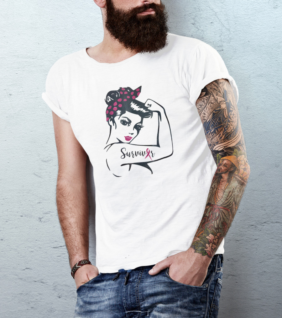 Rosie The Riveter Breast Cancer Survivor We Can Cure It Survivor T-Shirt