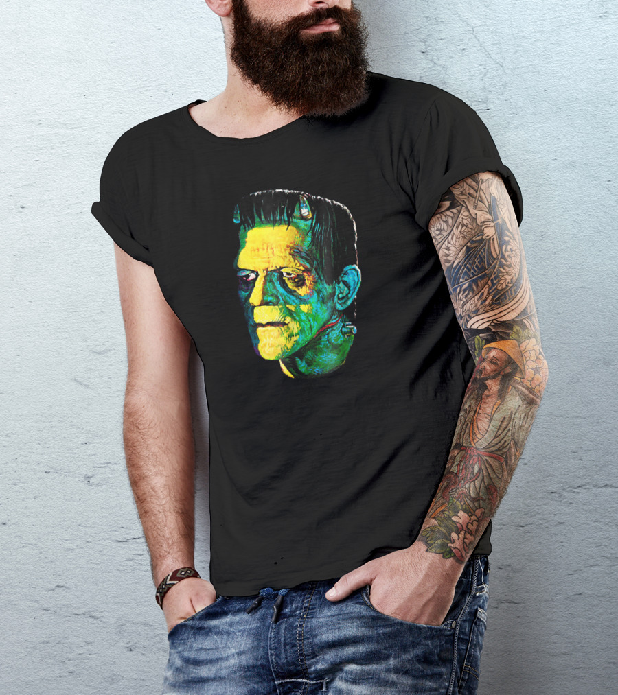 Karloff Frankenstein Monster Horror Movie Fan Iconic Colorful T-Shirt