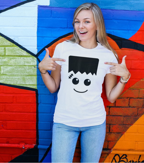 Frankenstein Cute Face Halloween Monster Fun T-Shirt