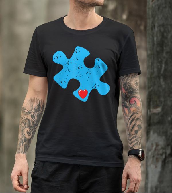 Cute Colorful Autism Love Puzzle Piece T-Shirt