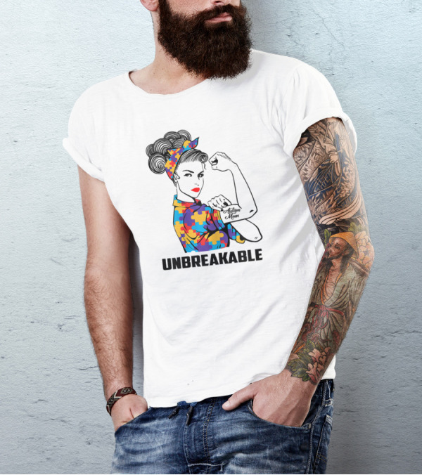 Unbreakable Autism Mom Awareness Autistic Parents T-Shirt