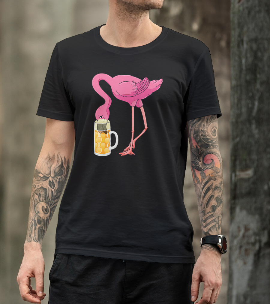Beer Flamingo Beer Lover Alcohol Funny Oktoberfest T-Shirt