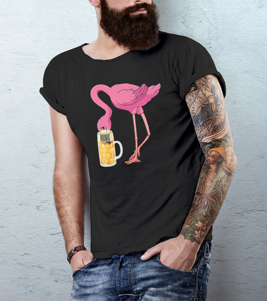 Beer Flamingo Beer Lover Alcohol Funny Oktoberfest T-Shirt