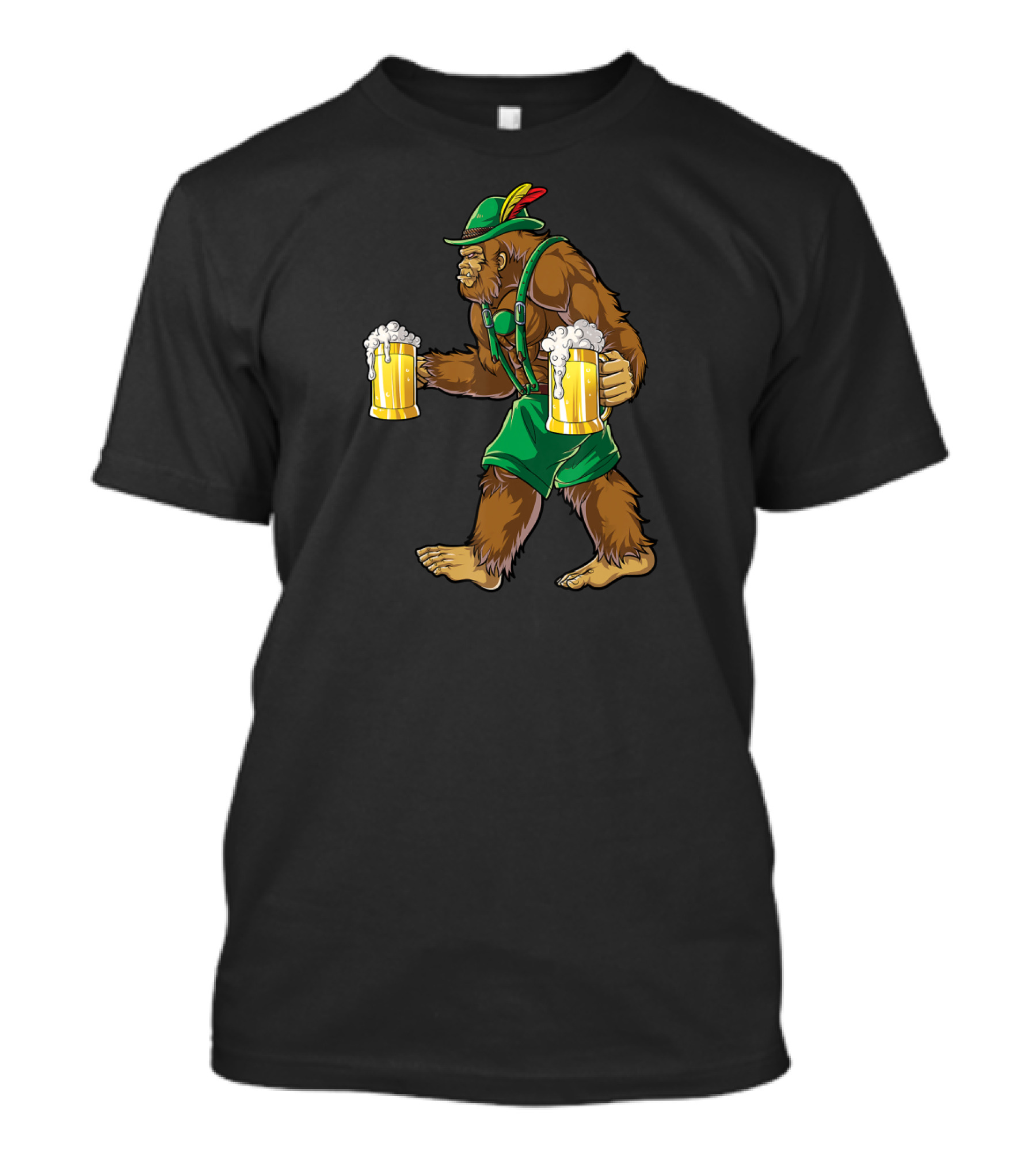 Bigfoot Lederhosen Oktoberfest Men Prost Beer Stein T-Shirt