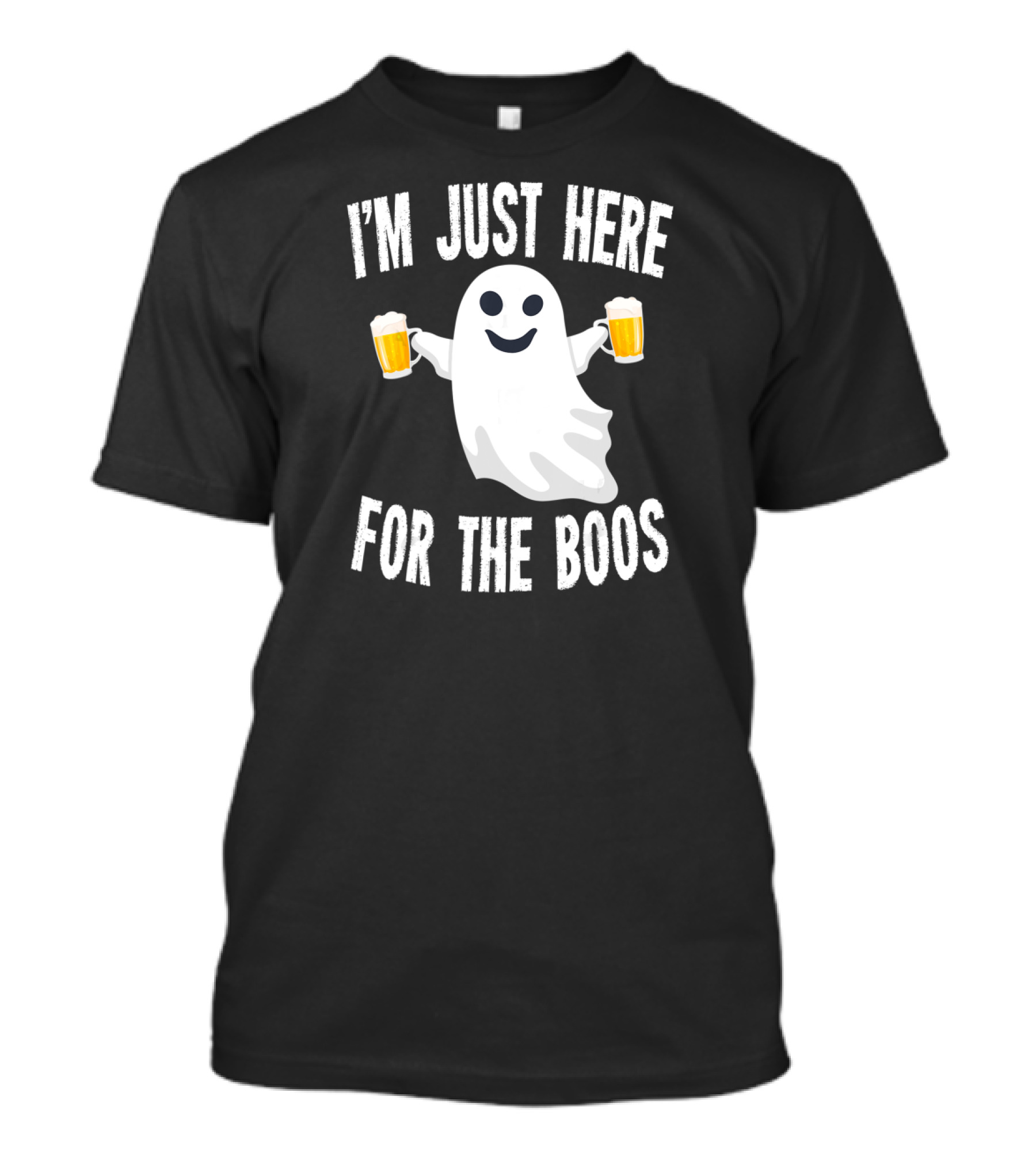 I'm Just Here For The Boos Halloween Beer Drinker Ghost T-Shirt