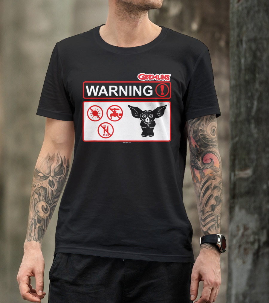 Gremlins Warning Sign Icons Gizmo T-Shirt