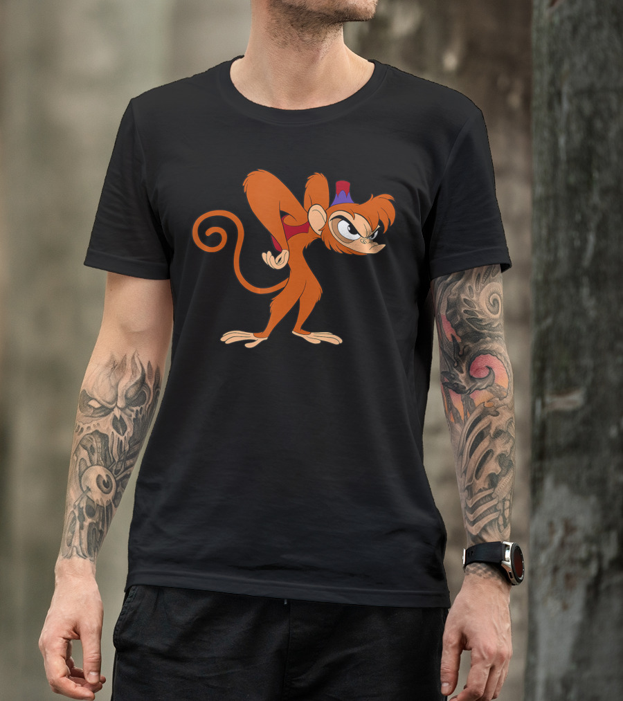 Disney Aladdin 90s Angry Abu Character Image T-Shirt