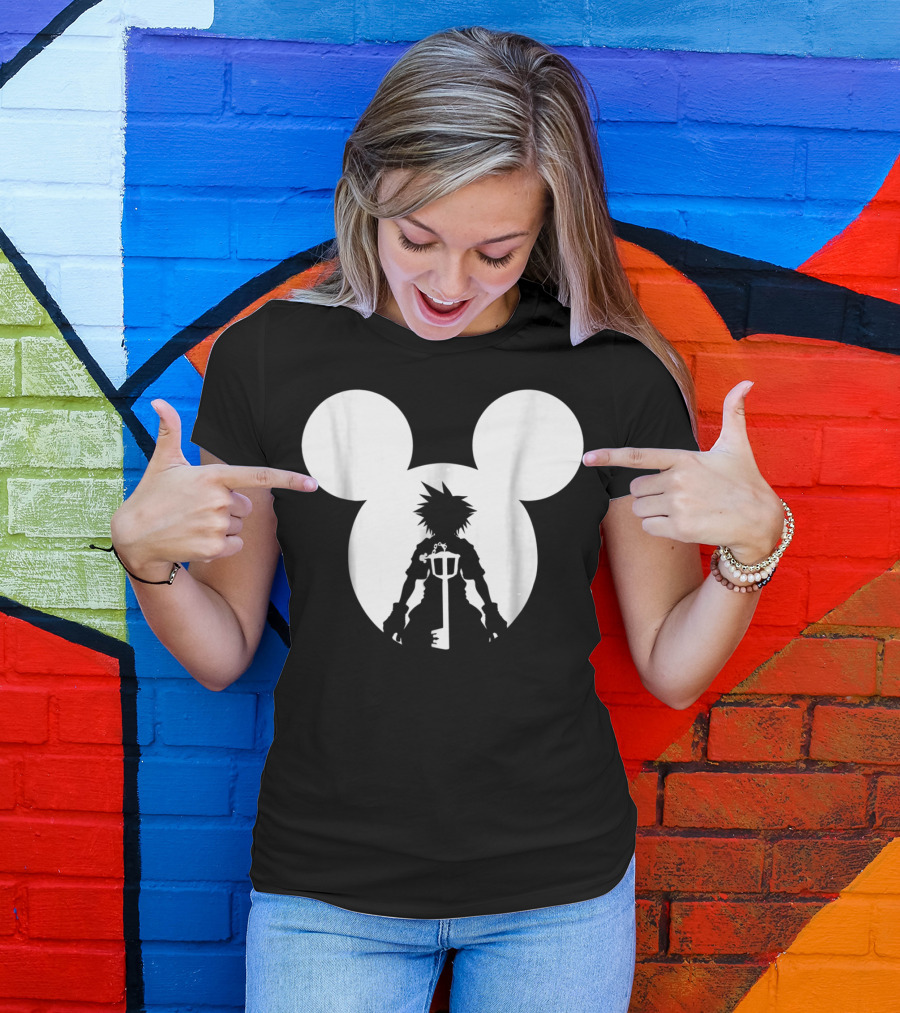 Disney Kingdom Hearts Sora Silhouette Keyblade Mickey Ears T-Shirt