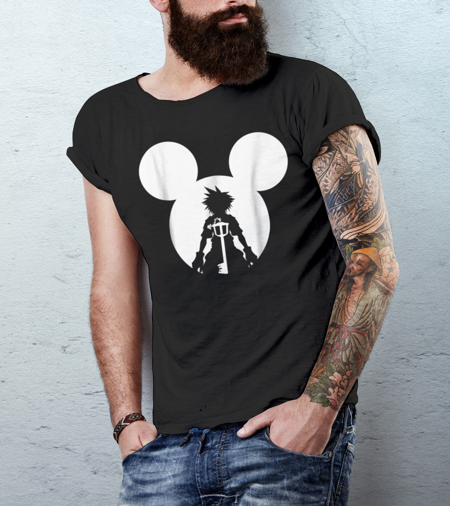 Disney Kingdom Hearts Sora Silhouette Keyblade Mickey Ears T-Shirt