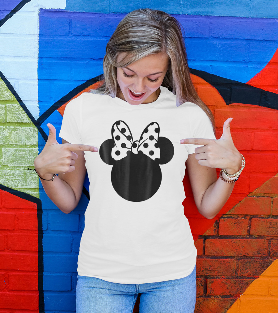 Minnie Mouse Silhouette With Polka Dot Bow Disney T-Shirt