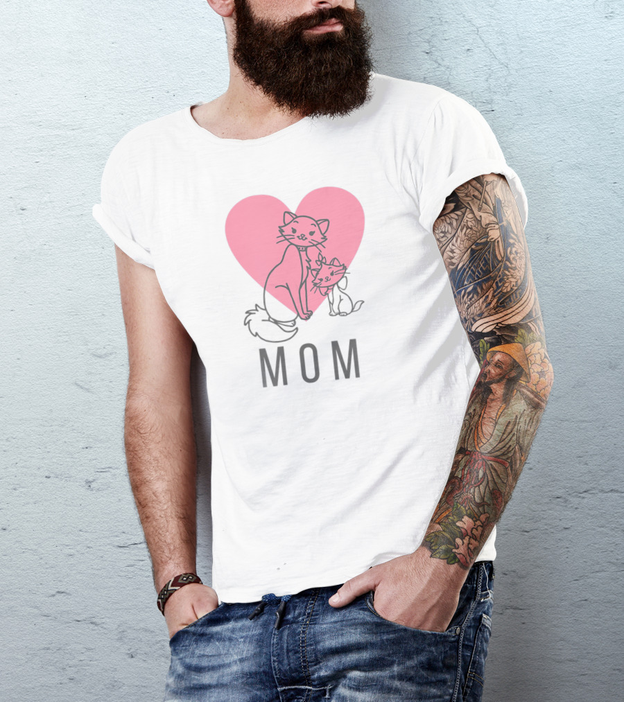 Disney Aristocats Duchess And Marie Mom Heart T-Shirt