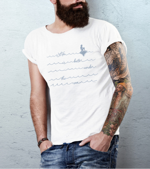 Disney The Little Mermaid Ariel Life Is Better Under The Sea Wave T-Shirt