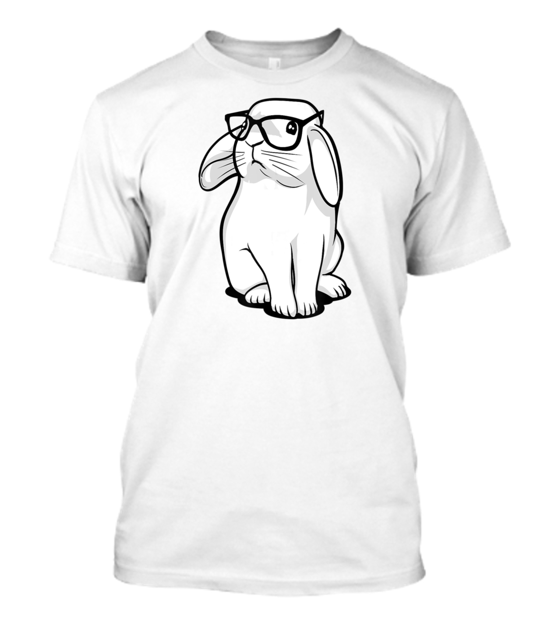 Funny Hipster Bunny Wearing Glasses Nerd Rabbit T-Shirt