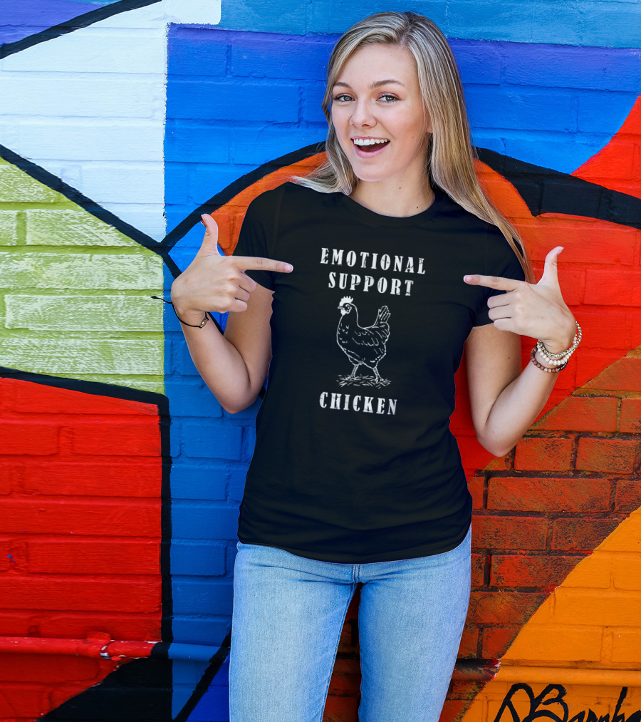 Emotional Support Chicken Funny Humor T-Shirt