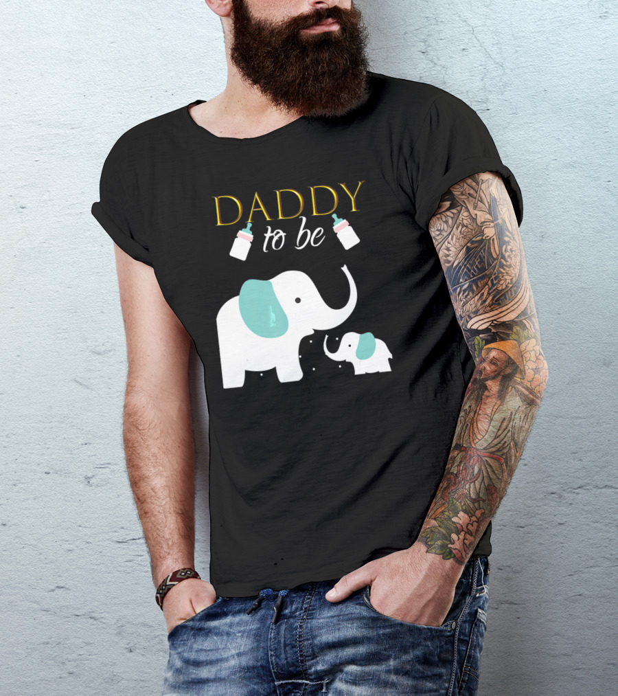 DADDY To Be Mens Elephant Baby Shower Boy T-Shirt