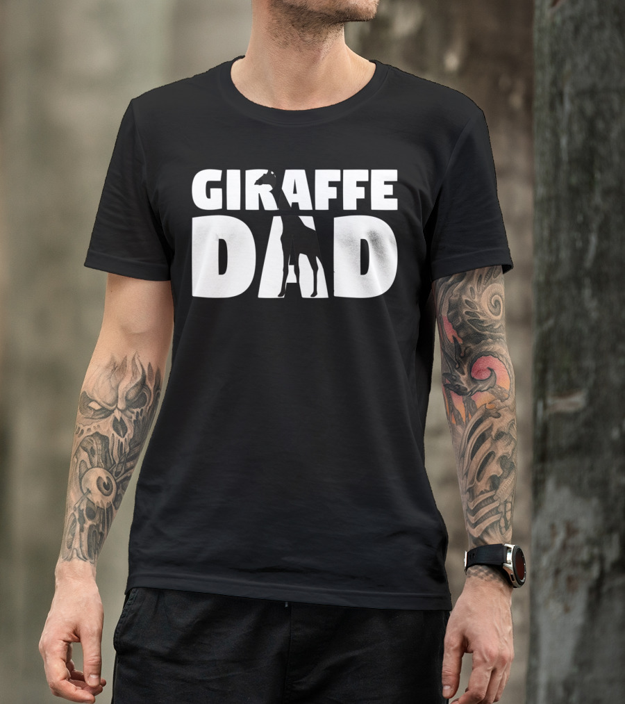 Giraffe Dad Giraffe Zoo Animal Lover T-Shirt