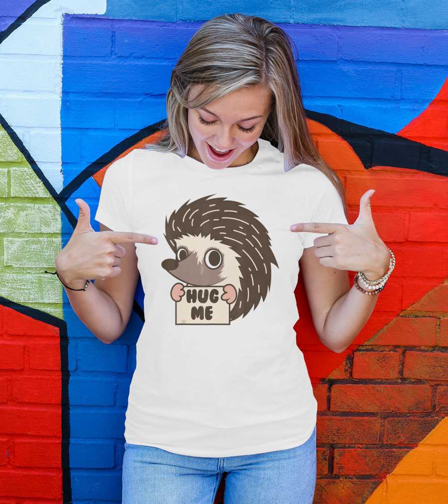 Hedgehog Hug Me Cute I Heart Porcupines T-Shirt