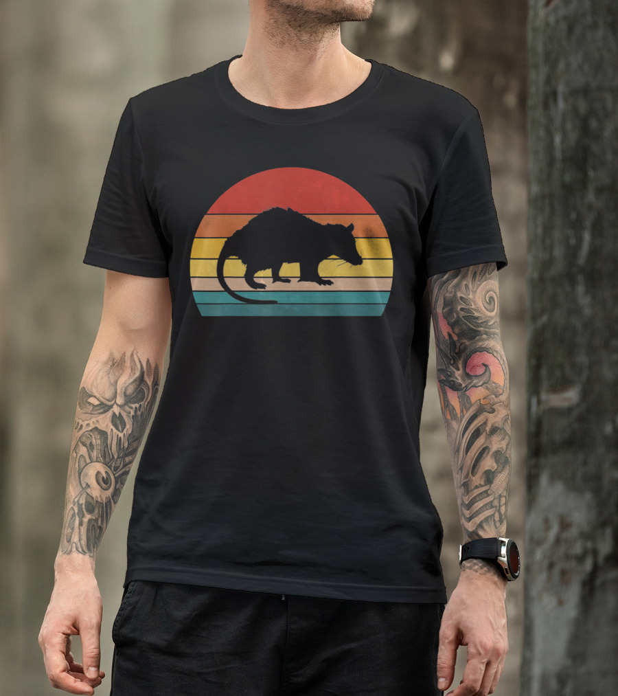 Opossum Vintage Style Possum Retro Sunset T-Shirt