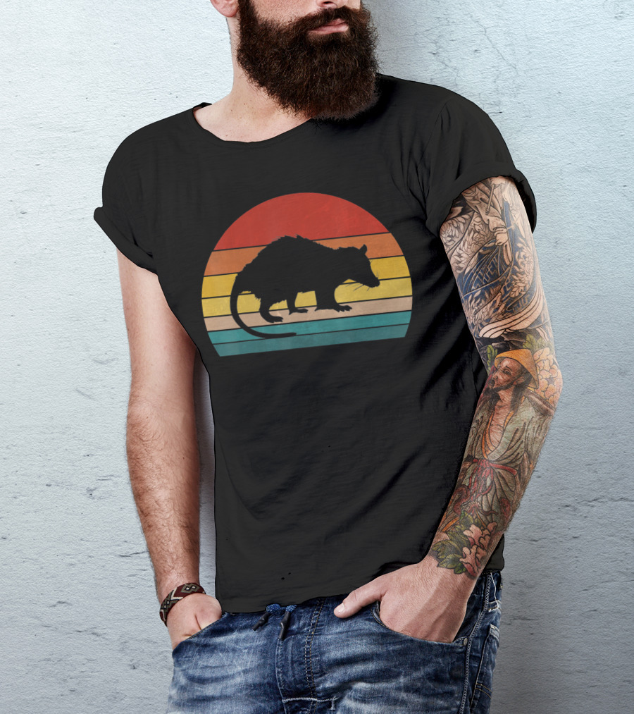Opossum Vintage Style Possum Retro Sunset T-Shirt