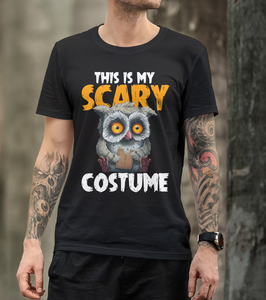 This Is My Scary Costume Owl With Chocolate T-Shirt