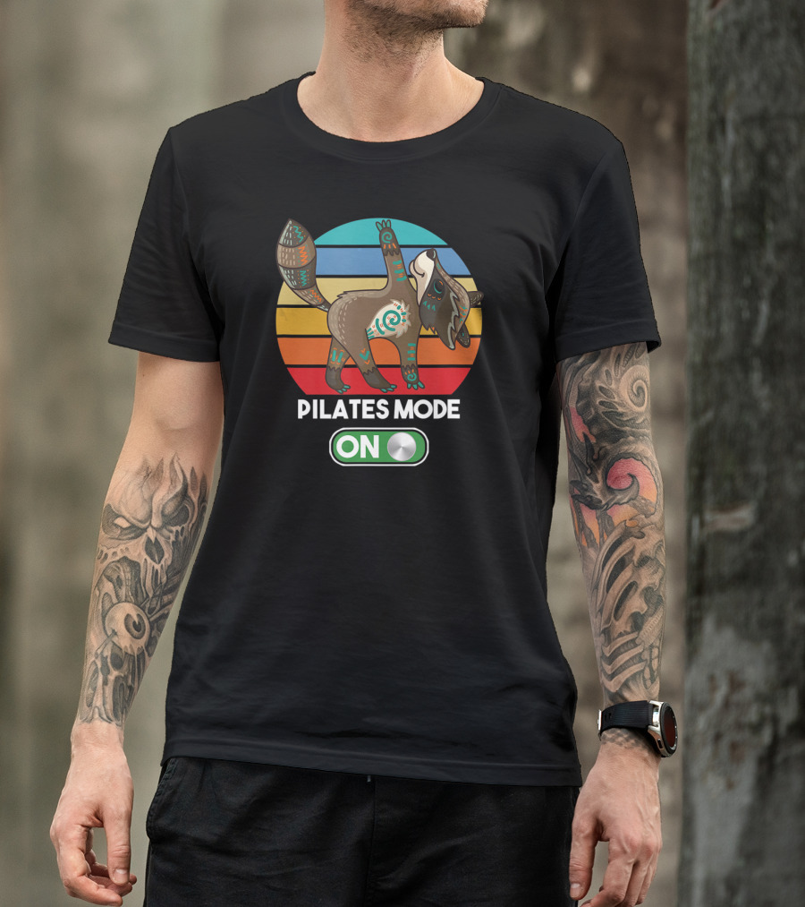 Pilates Mode On Cute Zen Raccoon Mandala Peace Mindfulness Yoga T-Shirt