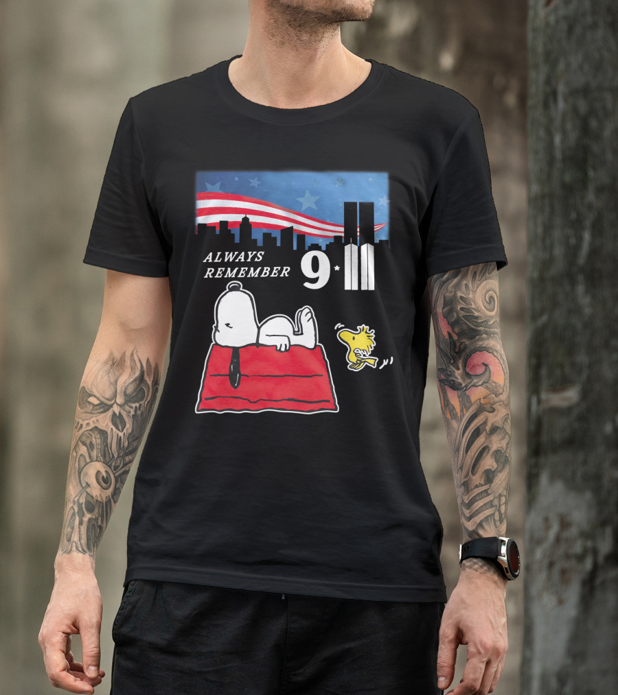 Always Remember 9 11 Snoopy Peanuts Movie Twin Towers T-Shirt