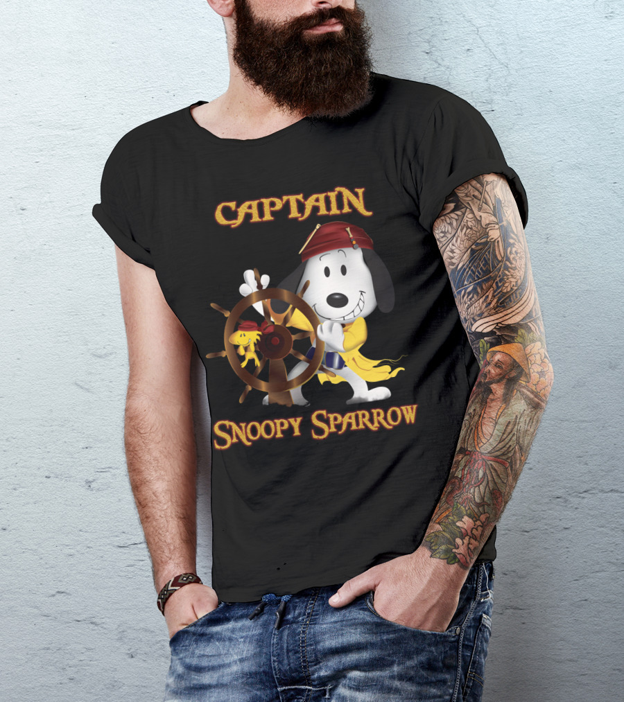 Captain Snoopy Sparrow Peanuts Movie Crossover T-Shirt