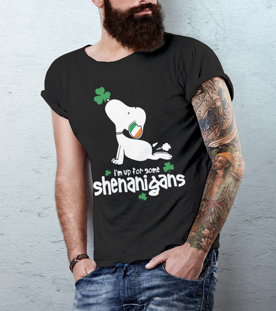 I'm Up For Some Shenanigans St Patrick Snoopy The Peanuts Movie T-Shirt