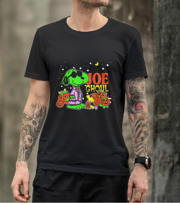Joe Ghoul Halloween Snoopy Peanuts Pumpkins Moon Stars T-Shirt