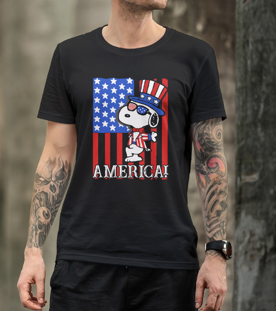 Peanuts Snoopy America Patriotic The Peanuts Movie T-Shirt